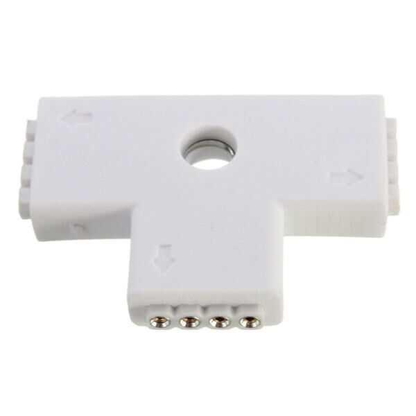 4 Pin LED Connector T Shape Connection for RGB LED Strip Light DC 12V - T
